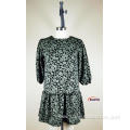 woven dress with flower print